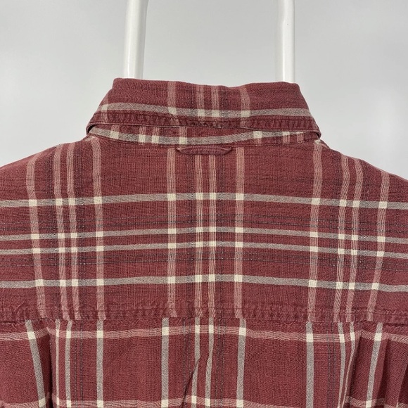 Timberland Vintage Plaid Shirt Workwear Chore Pockets Check Burnt Red Medium - Picture 9 of 11
